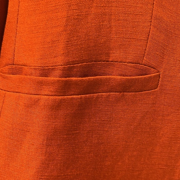 Calvin Klein Linen Ruched 3/4 Sleeve Blazer - Picture 7 of 13